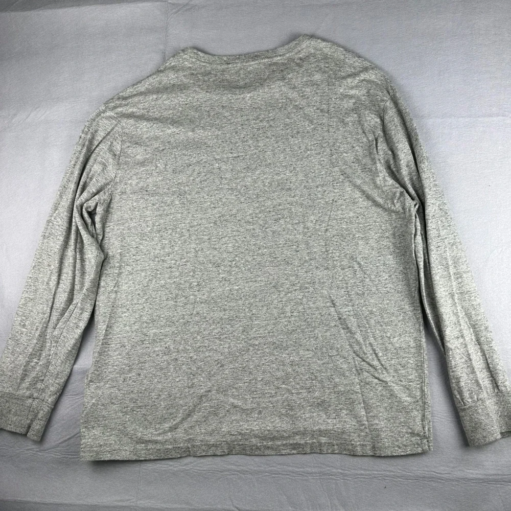 Polo Ralph Lauren Mens Long Sleeve Pocket T-Shirt Heather Gray Classic Fit Large